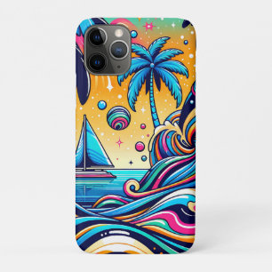 Fun Whimsical Psychedelic Sailboat  iPhone 11 Pro Case