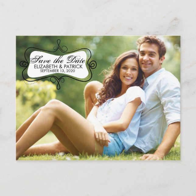 Fun & Whimsical Save The Date Photo Card Postcard (Front)