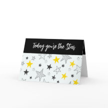 Fun Whimsical Stars Add a Name Happy Birthday Card