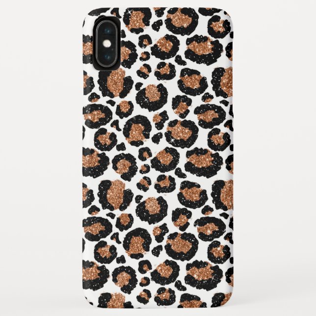 Fun White and Gold Foil Cheetah Pattern Case-Mate iPhone Case (Back)