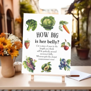 Fun White Garden Baby How Big is Her Belly Game Poster