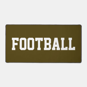 Fun White Text On Athletic Brown Desk Mat