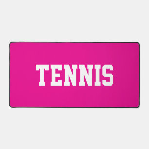 Fun White Text On Bright Pink Desk Mat