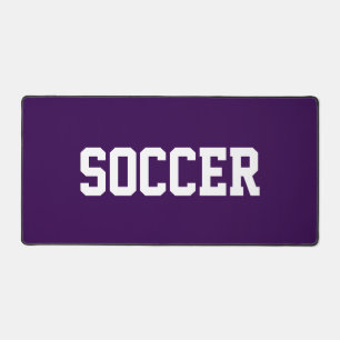 Fun White Text On Deep Purple Desk Mat