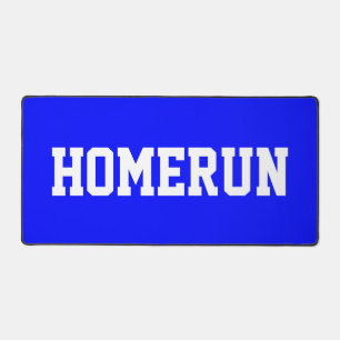Fun White Text On Royal Blue Desk Mat