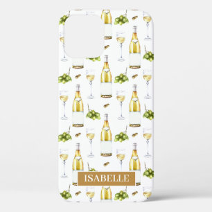 Fun White Wine Pattern iPhone 12 Case