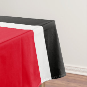 Fun Wide Sporty Bright Red White Stripes On Black Tablecloth