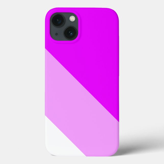 Fun Wide Tropical Pink White Slant Racing Stripes Case-Mate iPhone Case (Back)