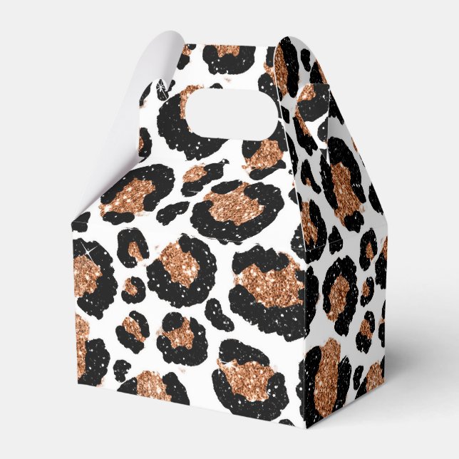 Fun Wild Cheetah Pattern Jungle Birthday Party Favour Box (Back Side)