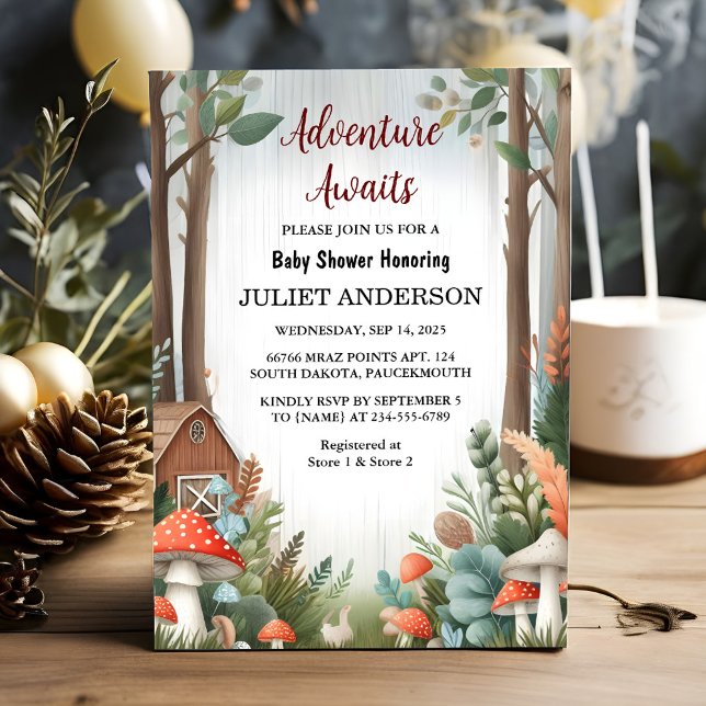 Fun Wild Mother To Be Wood Woodland Baby Shower Invitation (Creator Uploaded)