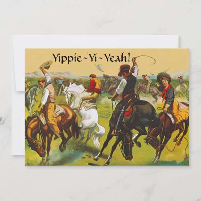 Fun Wild West Yippie Yi Yeah Party Invitation (Front)