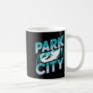 Fun winter sport skiing adventure, park city ski coffee mug