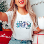 Fun Winter Women's  T-Shirt<br><div class="desc">Snowflake winter tee, cosy cold weather shirt, festive freezing season shirt, winter vibes t-shirt, holiday snowflake apparel. Feeling a little mischievous this winter? This “Up to Snow Good” shirt with a playful snowman design is the perfect way to show your frosty sense of humour. Ideal for snowy days and winter...</div>