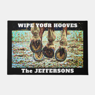 Fun "Wipe Your Hooves with Horses Hooves" Doormat