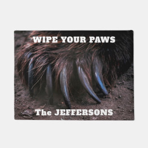 Fun "Wipe Your Paws" with Bear Paw and Claws Doormat