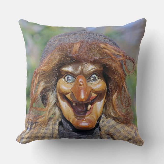 Fun Witch Face Pillow! Cushion (Front)