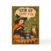 Fun Witch & Owl Vintage Halloween