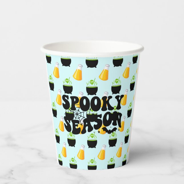 Fun Witches Brew Halloween Party Paper Plates Cups (Back)