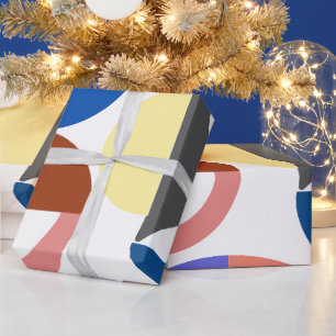 Fun With Geometry Colourful Shapes Name Wrapping Paper