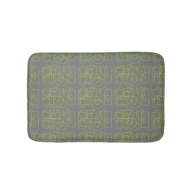 Fun with Green and Grey Bath Mat (Front)