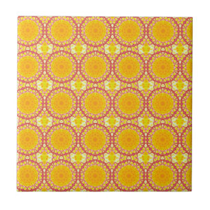 Fun with orange and red ceramic tile