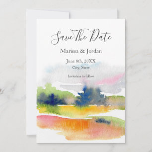 'Fun with Watercolor Brushstrokes' Abstract Save T Save The Date