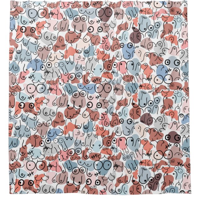 fun woman design shower curtain (Front)