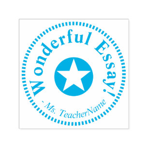 Fun "Wonderful Essay!" + Custom Tutor Name Self-inking Stamp