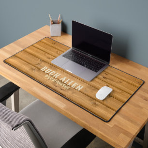 Fun Wood / Western Look Name and Title Desk Mat