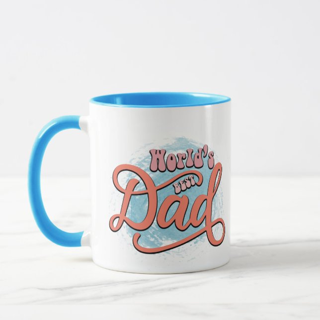 Fun World's best Dad word art  Mug (Left)