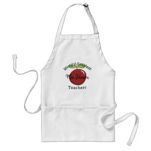 Fun World's Greatest Teacher with Apple and Name Standard Apron
