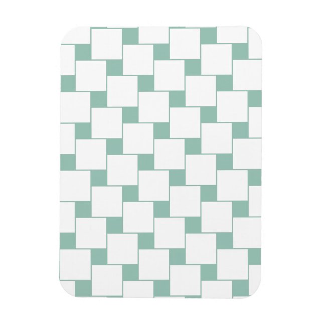 Fun Woven Squares Mint Green Magnet (Vertical)