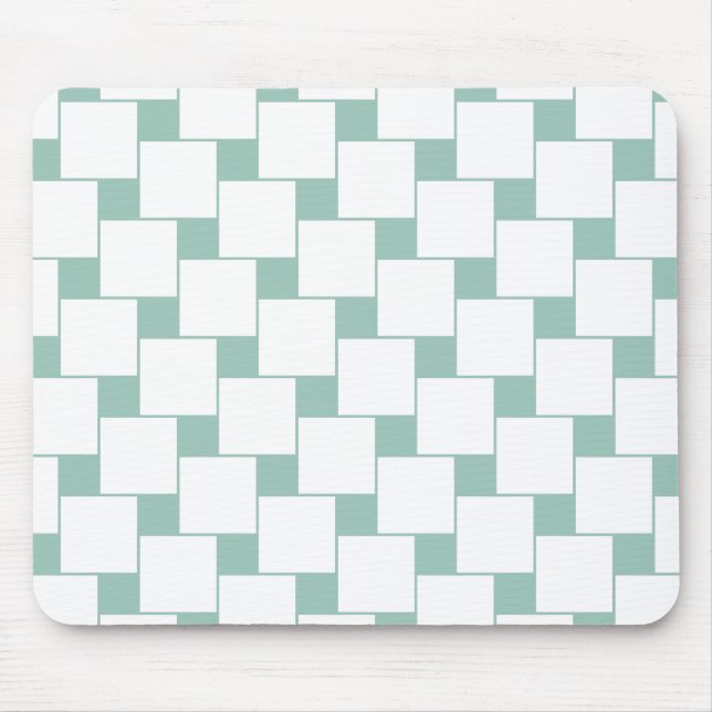 Fun Woven Squares Mint Green Mouse Pad (Front)