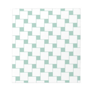 Fun Woven Squares Mint Green Notepad