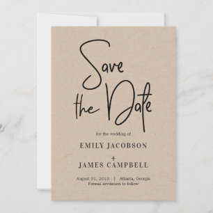 Fun Writing Save The Date Card Kraft
