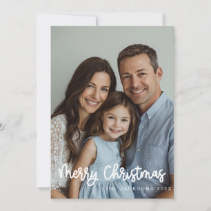 Fun Written Merry Christmas Design Holiday Card