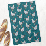 Fun Wyandotte Chicken Hen Watercolor Teal Green Tea Towel<br><div class="desc">A fun and whimsical watercolor Wyandotte Chicken pattern.  Ideal for an animal or bird lover. Original art by Nic Squirrell.</div>