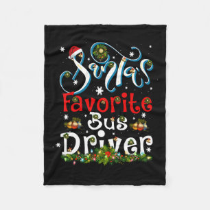 Fun Xmas Lighting Santa's Favourite Bus Driver Chr Fleece Blanket