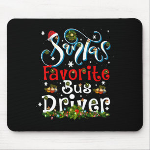 Fun Xmas Lighting Santa's Favourite Bus Driver Chr Mouse Pad