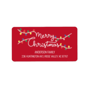 Fun Xmas Lights Merry Christmas Address Label