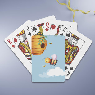 Fun Yellow Bee  Playing Cards