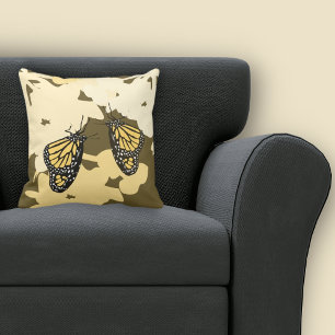 Fun Yellow Butterfly Pair Cushion
