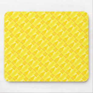 Fun Yellow Crayon Pattern Mouse Pad
