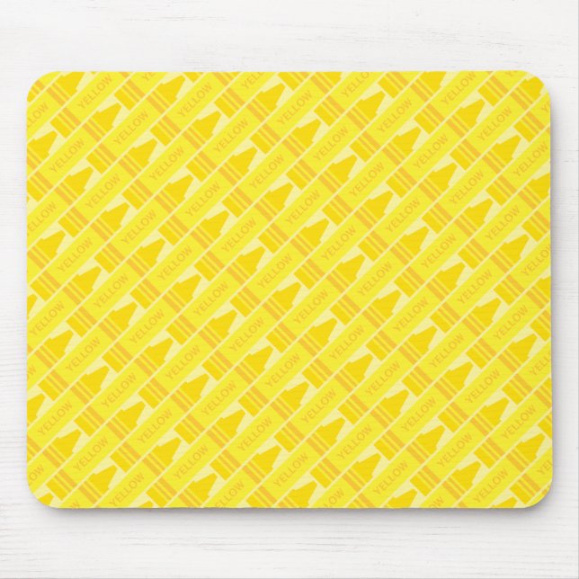 Fun Yellow Crayon Pattern Mouse Pad (Front)