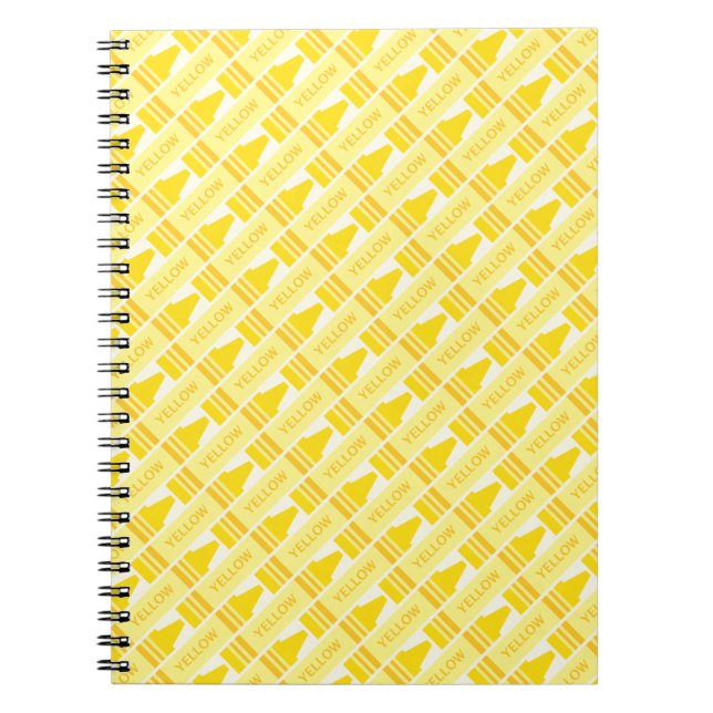 Fun Yellow Crayon Pattern Notebook (Front)
