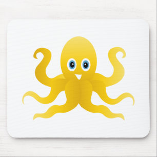 Fun yellow octopi mouse pad