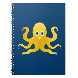 Fun yellow octopi notebook