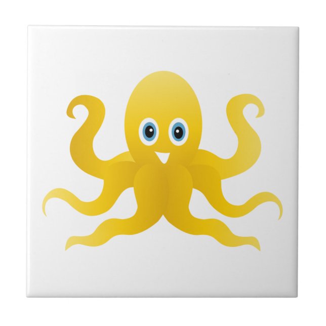 Fun yellow octopi tile (Front)