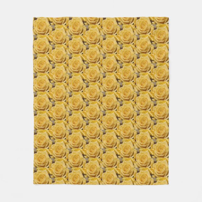 Fun Yellow Rose All Over Pattern Fleece Blanket (Front)