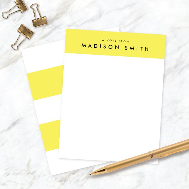 Fun Yellow Stripes Modern Stationery Note Cards (Creator Uploaded)